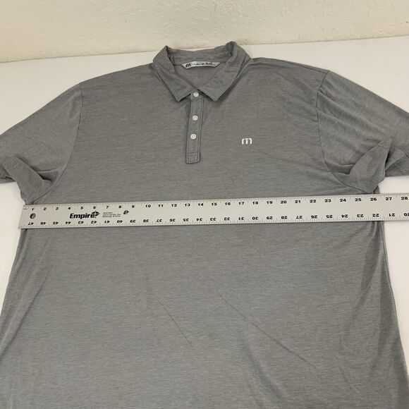 Travis Matthew Polo Shirt Men 3XL XXXL Gray Pima Cotton Stretch Golf Performance - Picture 7 of 9